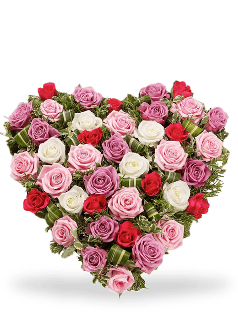 Cuore di rose dai toni chiari