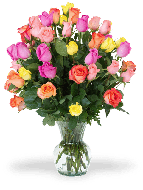Bouquet di rose colorate