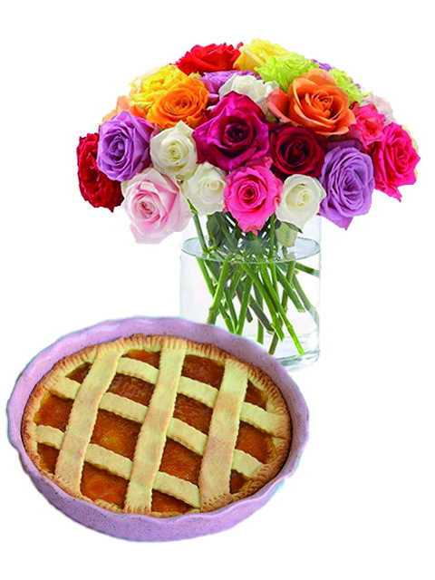 rose miste e crostata di marmellata