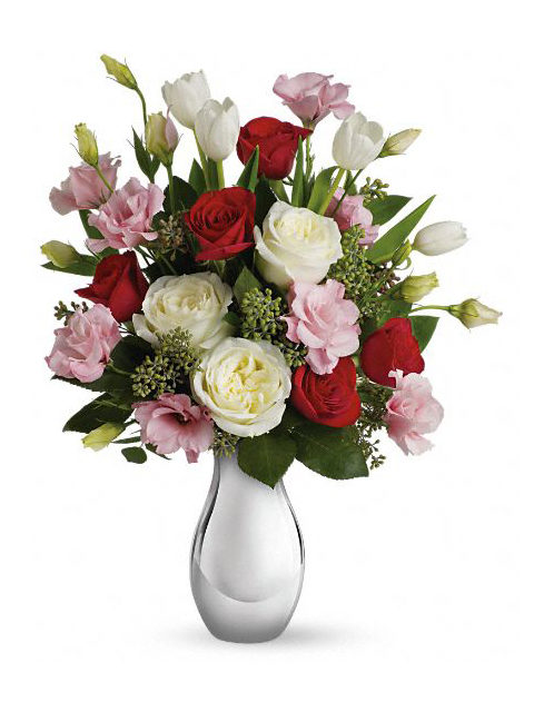 rose bianche rosa e rosse