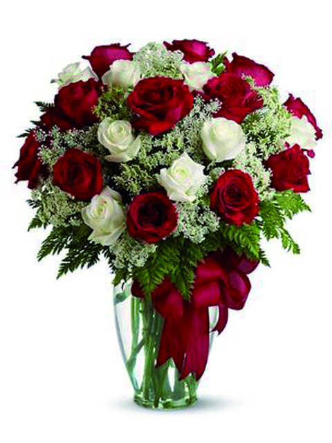 rose bianche e rosse