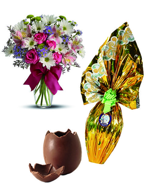 Bouquet beautiful con uovo di pasqua