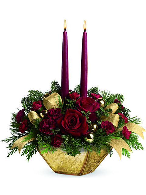 ciotola natalizia con rose rosse